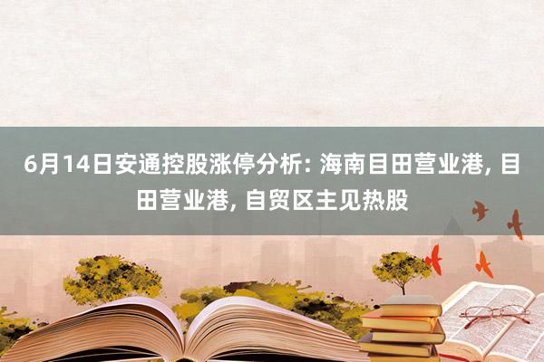 6月14日安通控股涨停分析: 海南目田营业港, 目田营业港, 自贸区主见热股