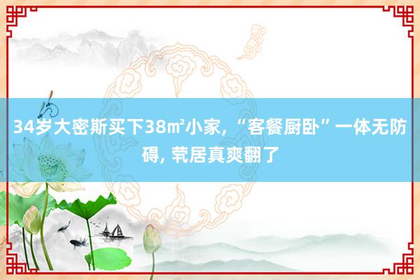 34岁大密斯买下38㎡小家, “客餐厨卧”一体无防碍, 茕居真爽翻了