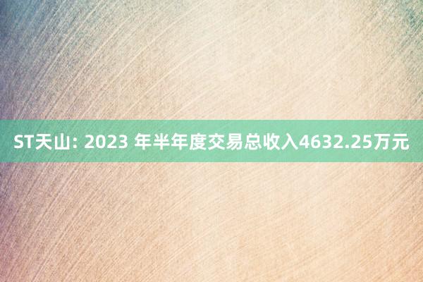 ST天山: 2023 年半年度交易总收入4632.25万元