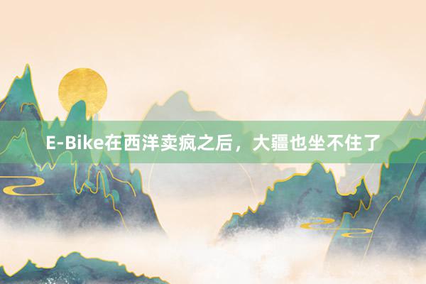 E-Bike在西洋卖疯之后，大疆也坐不住了