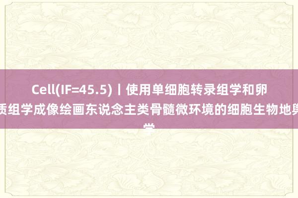 Cell(IF=45.5)丨使用单细胞转录组学和卵白质组学成像绘画东说念主类骨髓微环境的细胞生物地舆学