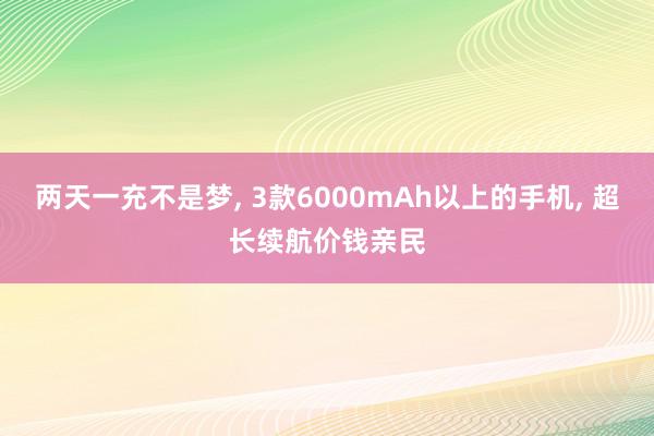 两天一充不是梦, 3款6000mAh以上的手机, 超长续航价钱亲民