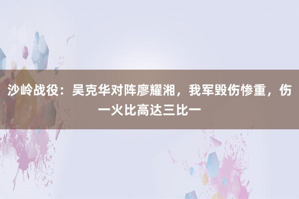 沙岭战役：吴克华对阵廖耀湘，我军毁伤惨重，伤一火比高达三比一