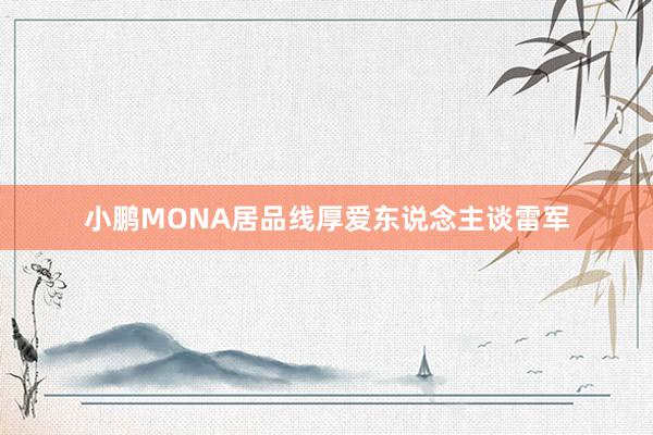 小鹏MONA居品线厚爱东说念主谈雷军