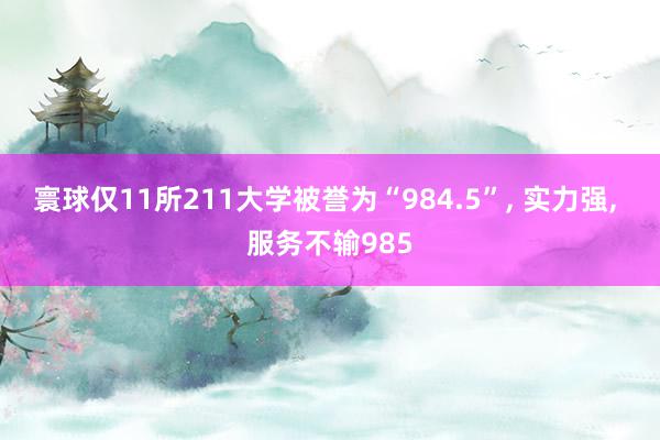 寰球仅11所211大学被誉为“984.5”, 实力强, 服务不输985