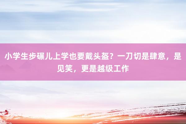 小学生步碾儿上学也要戴头盔？一刀切是肆意，是见笑，更是越级工作