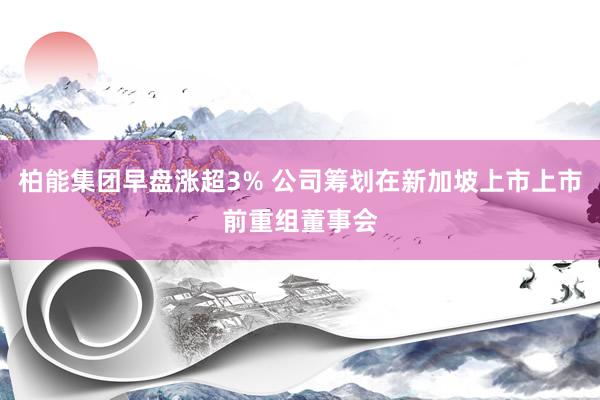 柏能集团早盘涨超3% 公司筹划在新加坡上市上市前重组董事会